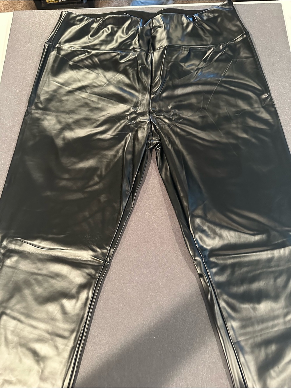 Black Faux Leather High-Waist Leggings
